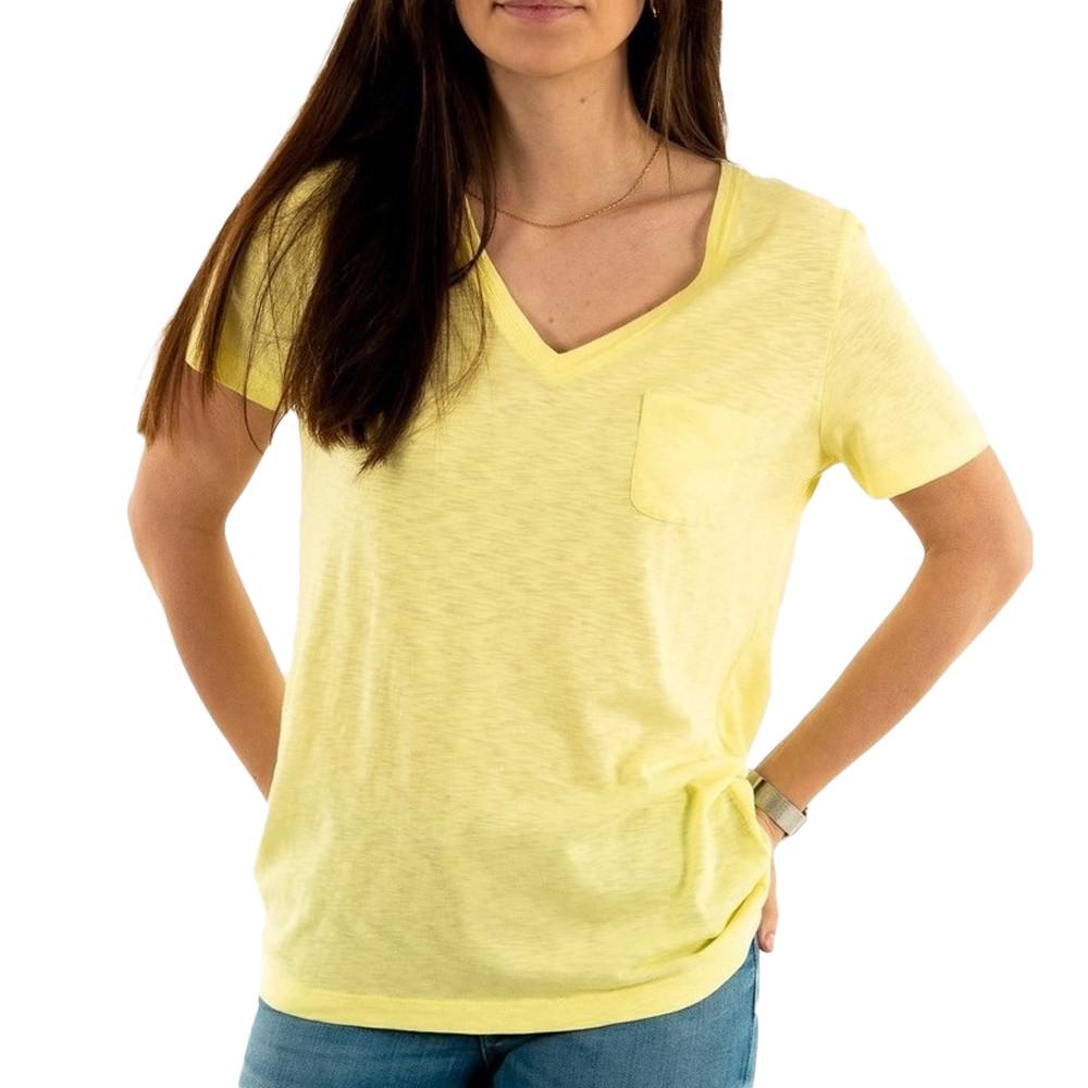 T-shirt Jaune Femme Superdry Pocket pas cher