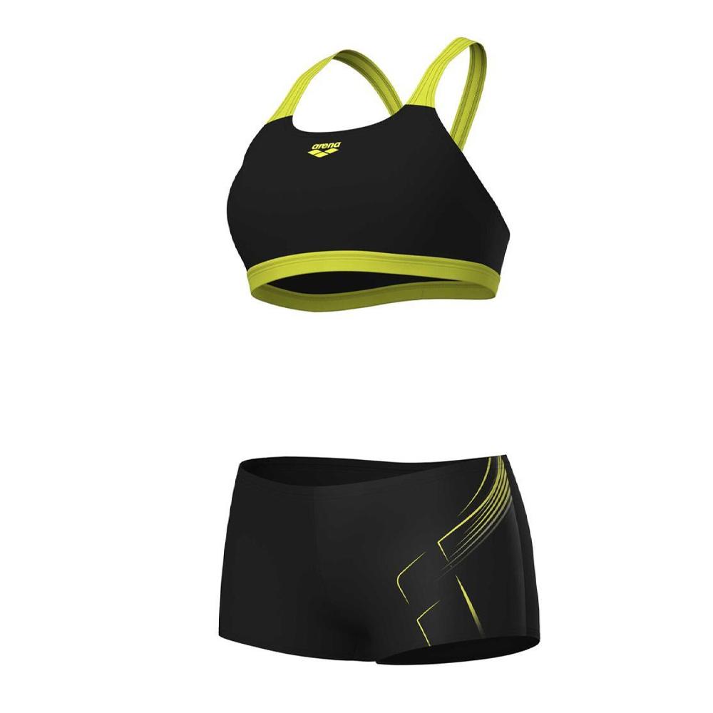 Maillot de bain Noir/Jaune Femme Arena Energy pas cher