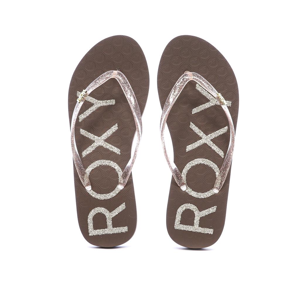 Tongs Marron Foncé/Rose Roxy Viva Sparkle vue 3