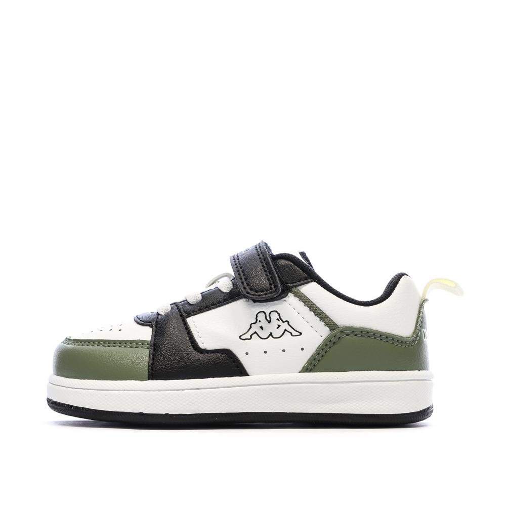 Baskets Blanc/Vert Garçon Kappa Logo Shay 1.0 pas cher