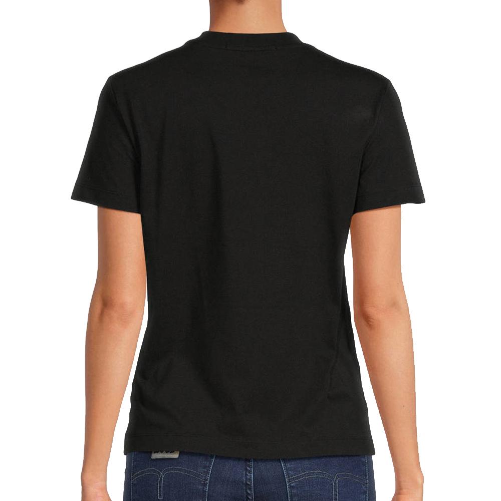 T-shirt Noir Femme Calvin Klein Jeans Stacked Institutiona vue 2