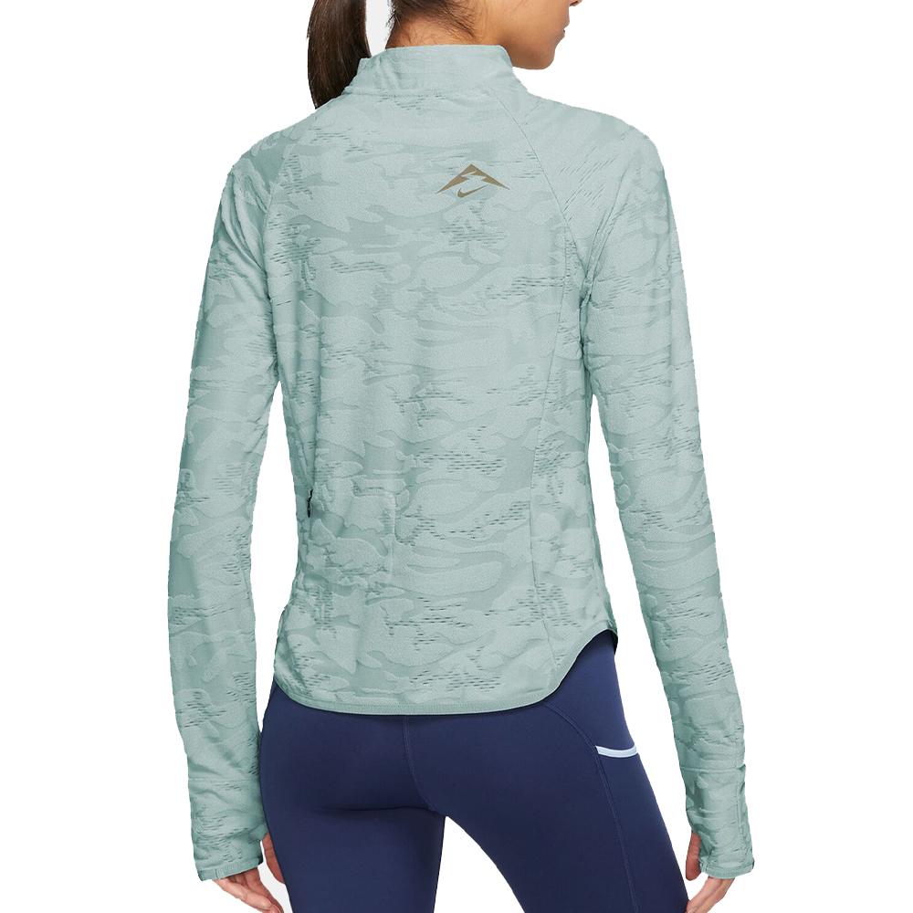 T-shirt Manches Longues Vert Femme Nike Midlayer vue 2