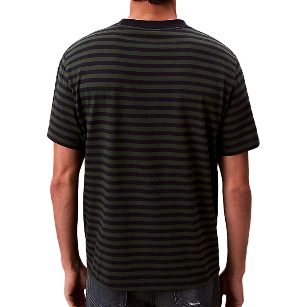 T-Shirt Vert/Marine Homme Calvin Klein Jeans Stripe vue 2