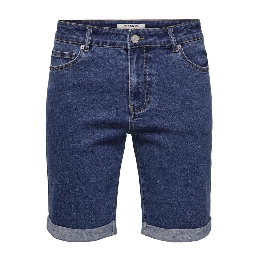 Short en Jean Bleu Foncé Homme Only & Sons Sply pas cher