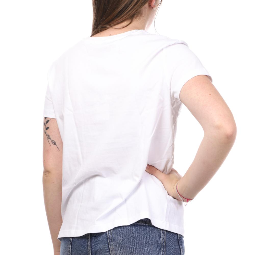 T-shirt Blanc Femme Guess Roma vue 2
