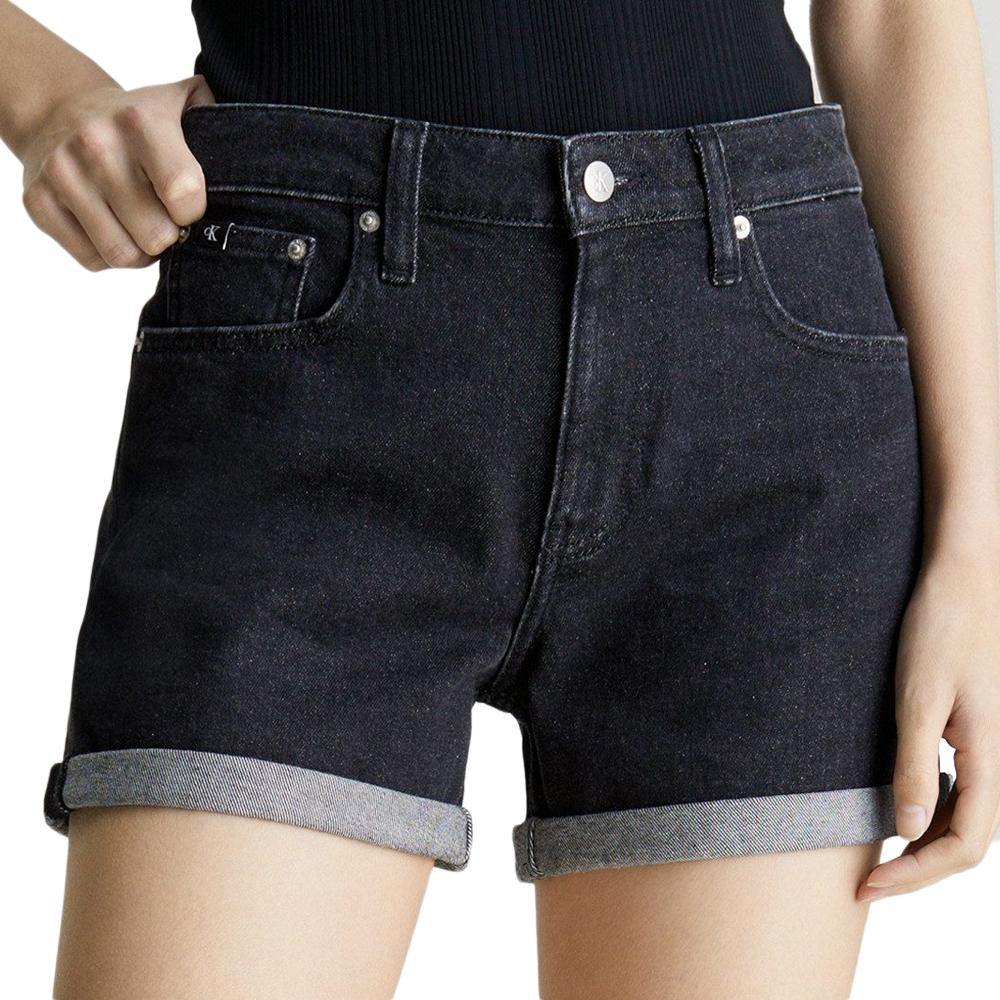 Short en jean Noir Femme Calvin Klein Jeans J20J222808-D-K pas cher