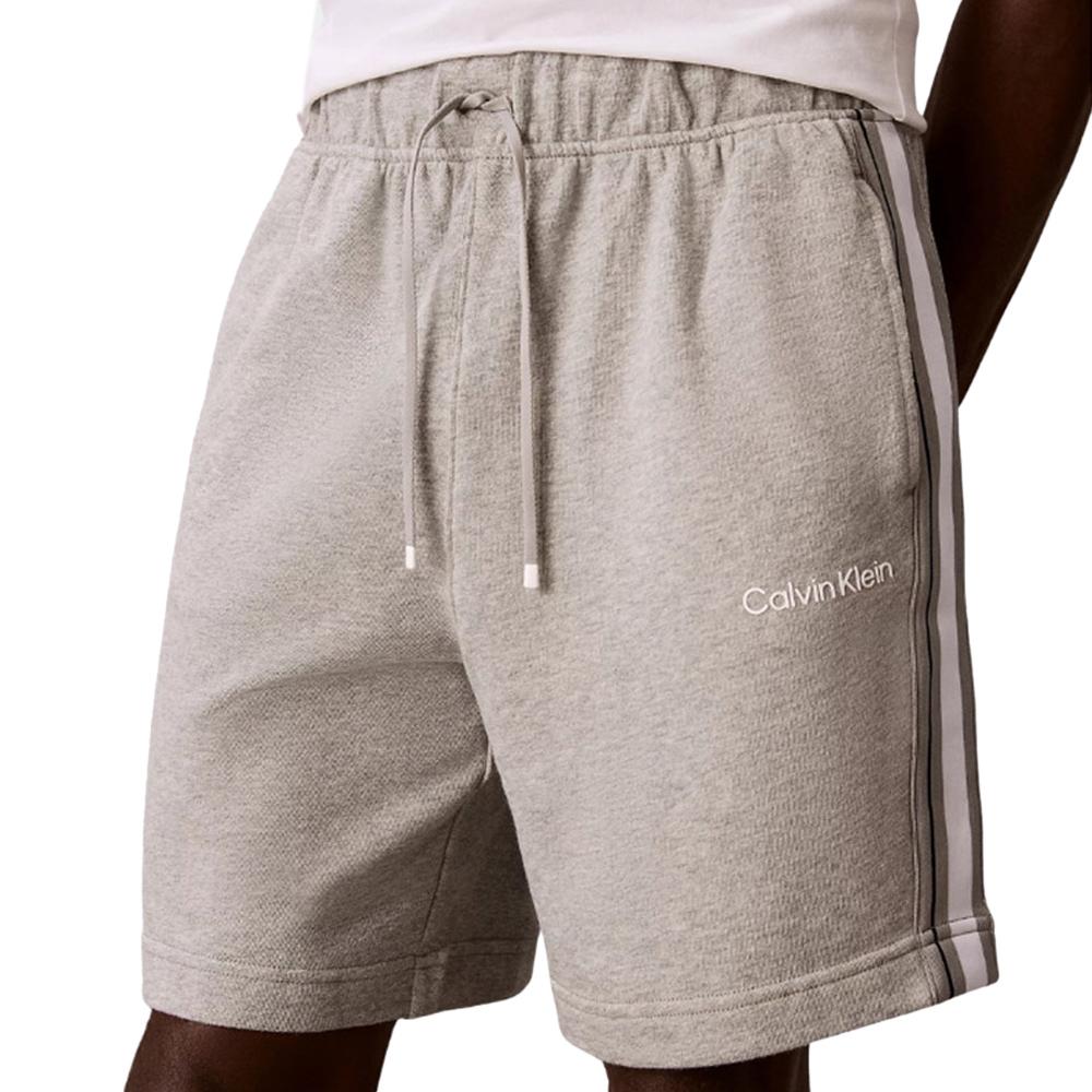 Short Gris Homme Calvin Klein Jeans Logo Tape Terry pas cher