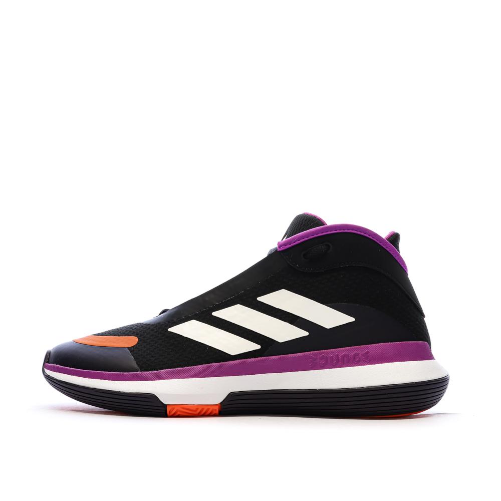 Chaussures de basketball Noires/Violettes Homme Adidas Bounce pas cher