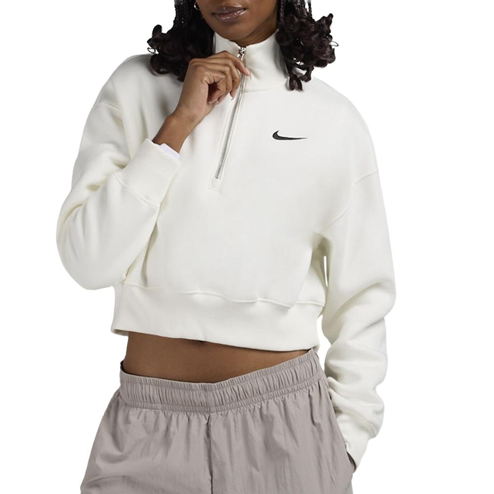 Sweat Zippé Blanc Femme Nike Nsw Style pas cher