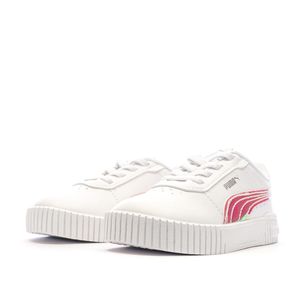 Baskets Blanches/Roses Fille Puma Carina 2.0 vue 6