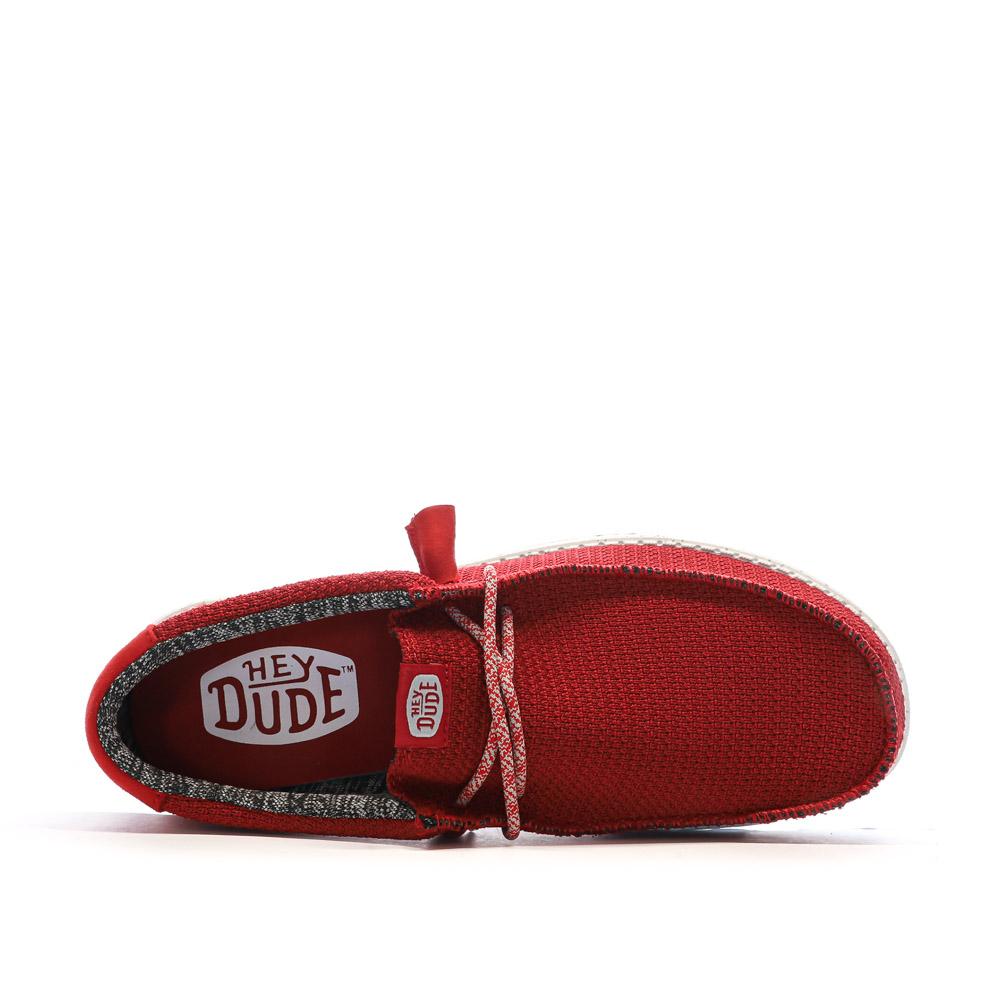 Chaussures Rouge Homme Hey Dude Wally Sport Mesh vue 4