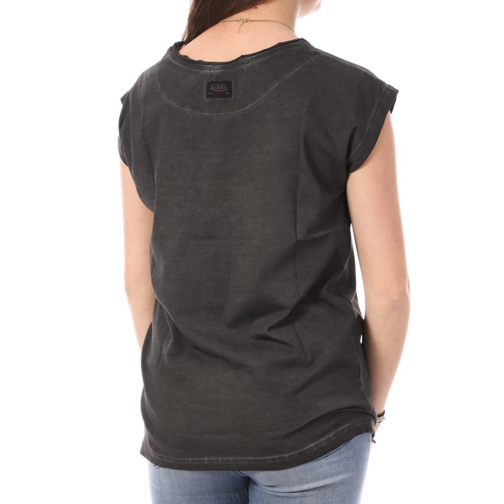 T-shirt Noir Femme Von Dutch Print vue 2