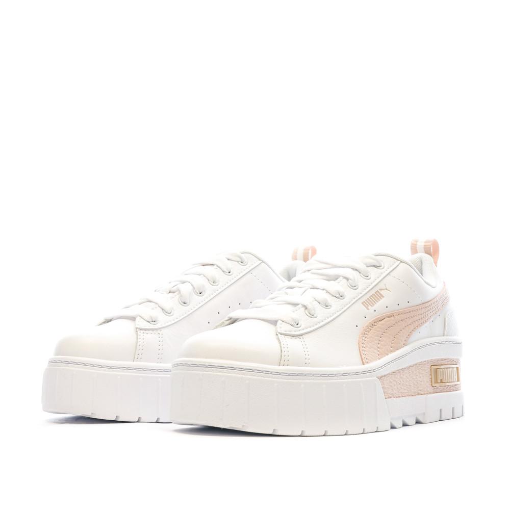 Baskets Blanc/Rose Femme Puma Mayze Wedge vue 6