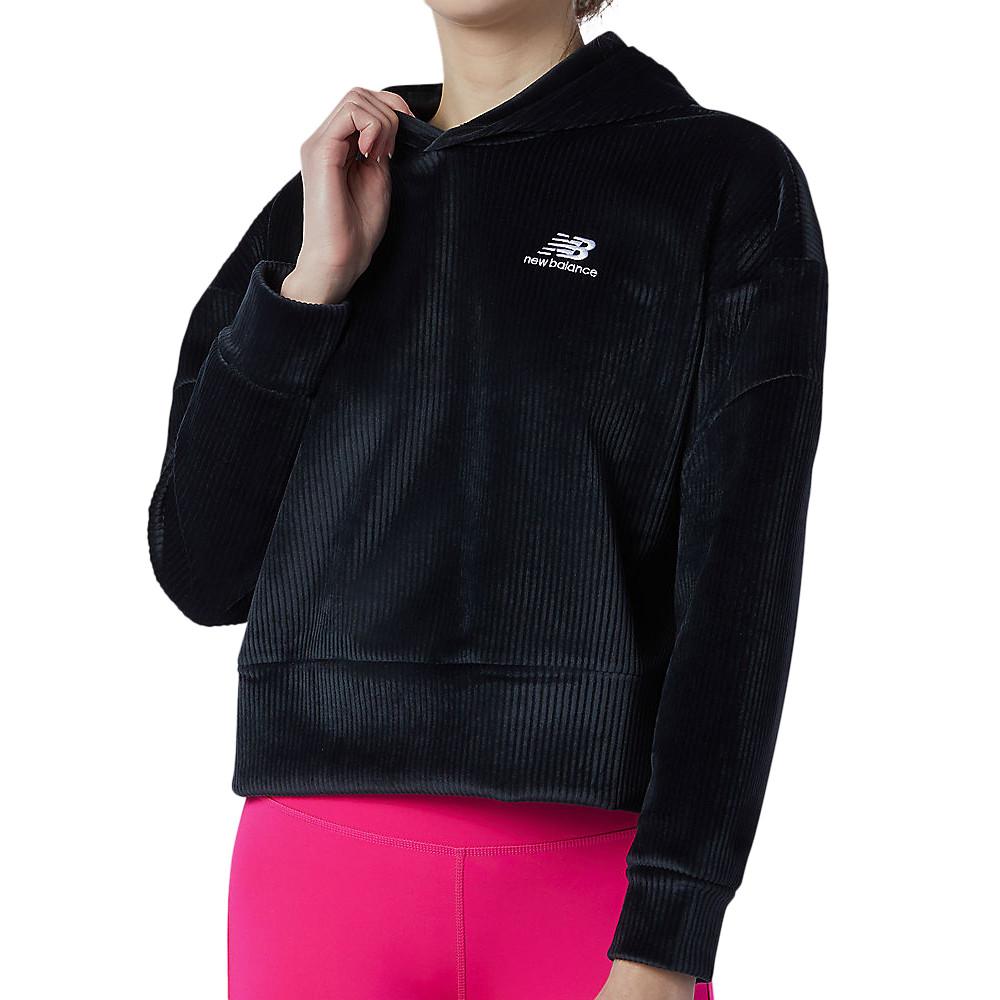 Sweat Noir Velours Femme New Balance Winterized pas cher