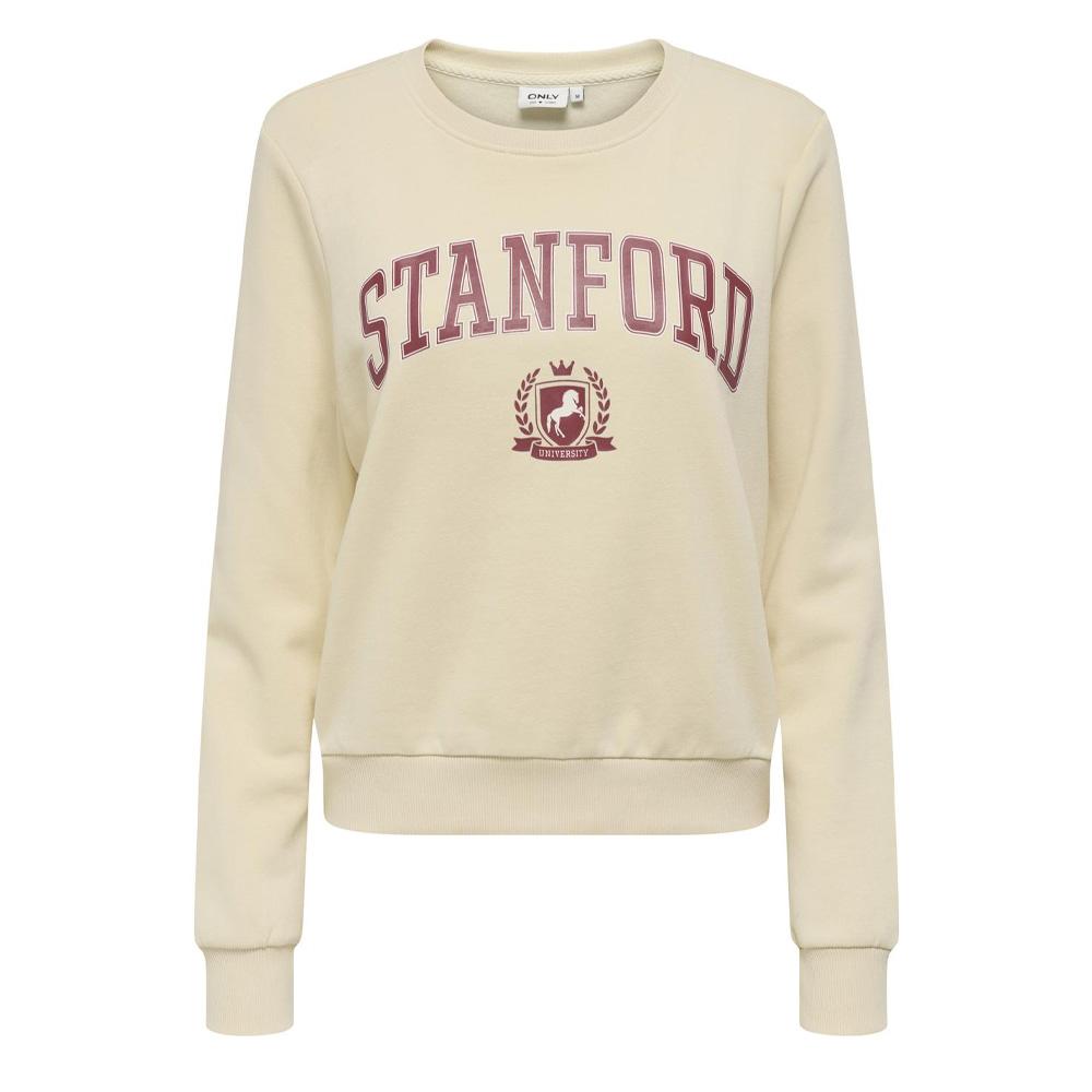 Sweat Beige/Rouge Femme Only Rubi pas cher