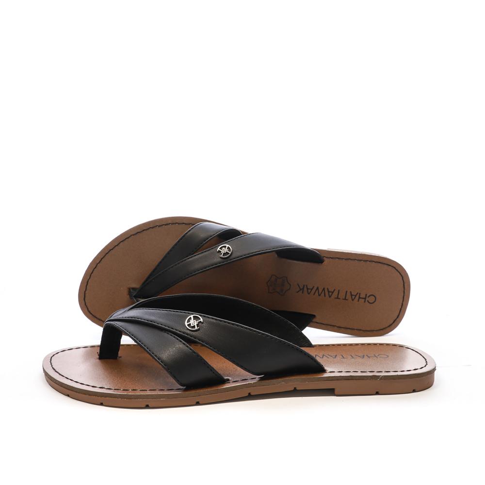Tongs Noir Femme Chattawak Tong KALINDA pas cher