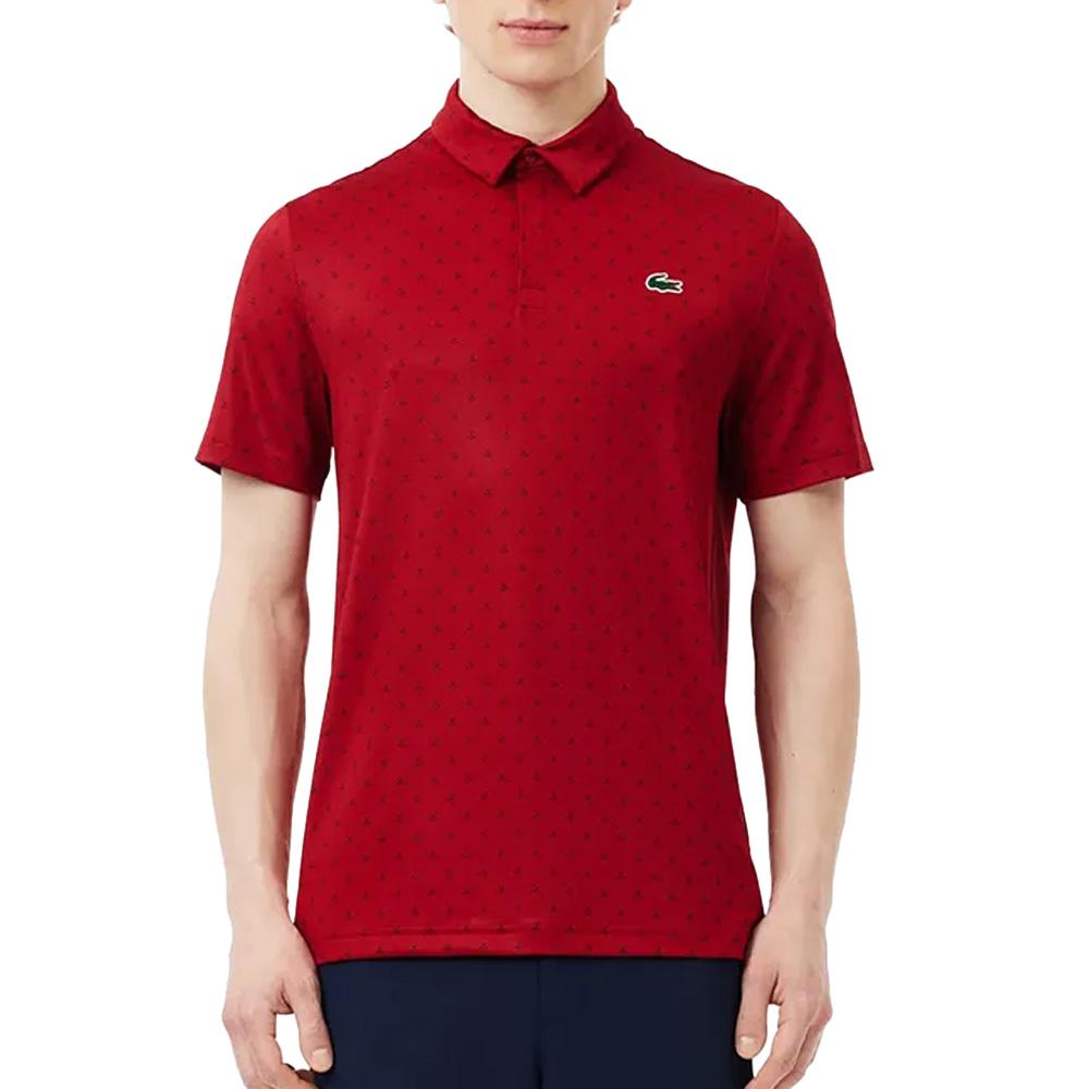 Polo de Golf Rouge Homme Lacoste regular fit protection UV pas cher