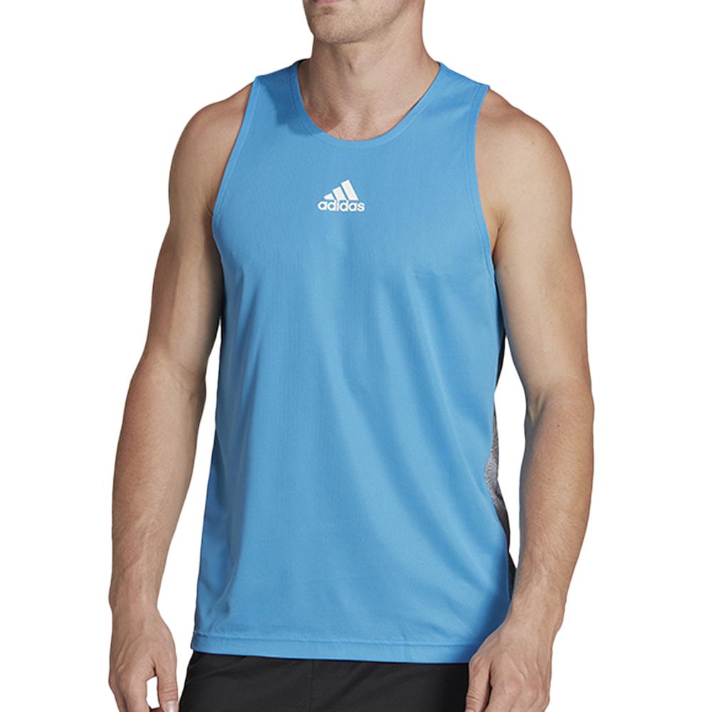 Débardeur Bleu Homme Adidas Hiit Gfx pas cher
