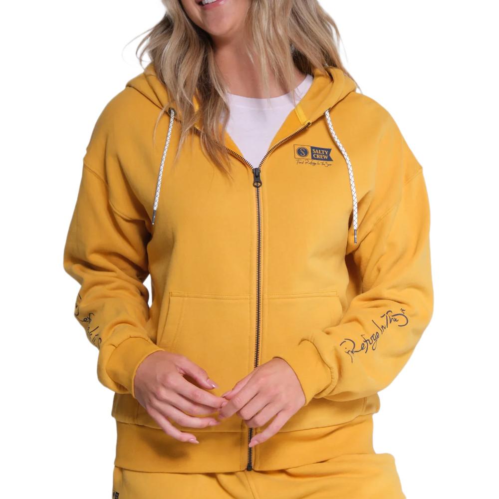 Sweat Zippée Jaune Femme Salty Crew Alpha pas cher