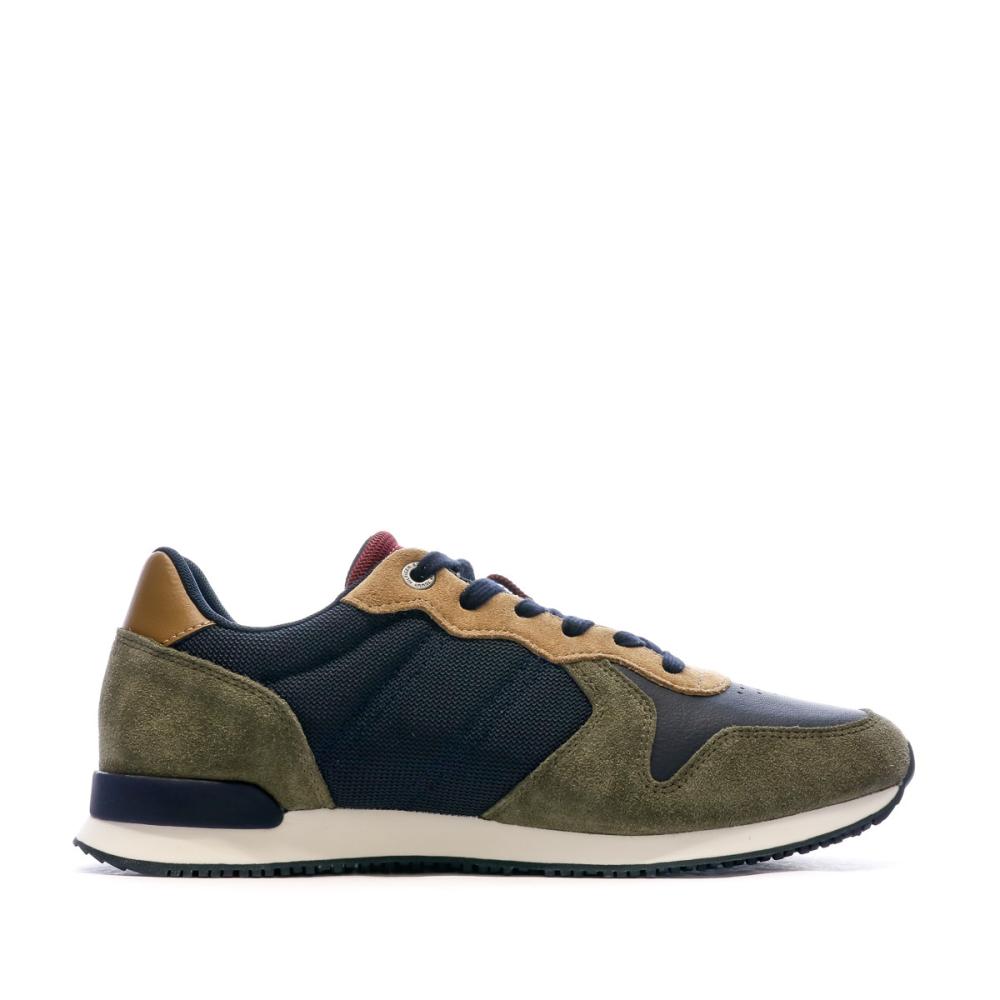 Baskets Kaki/Marine Homme Tommy Hilfiger Iconic Runner Mix vue 2