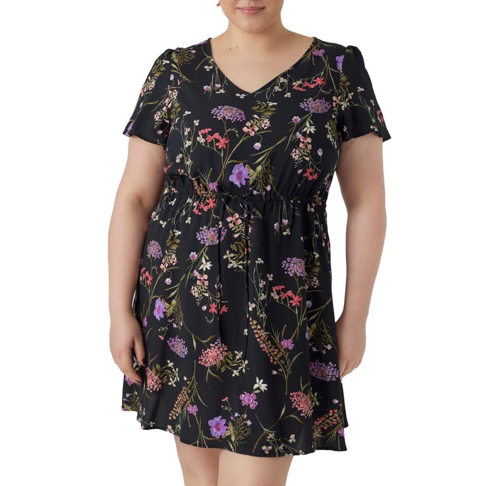 Robe Noire à Motifs Femme Vero Moda CURVE Easy pas cher