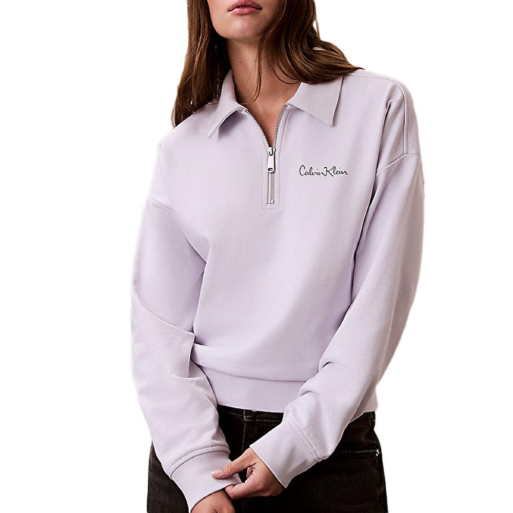 Calvin Klein Jeans Sudadera Mujer Malva French Terry barato