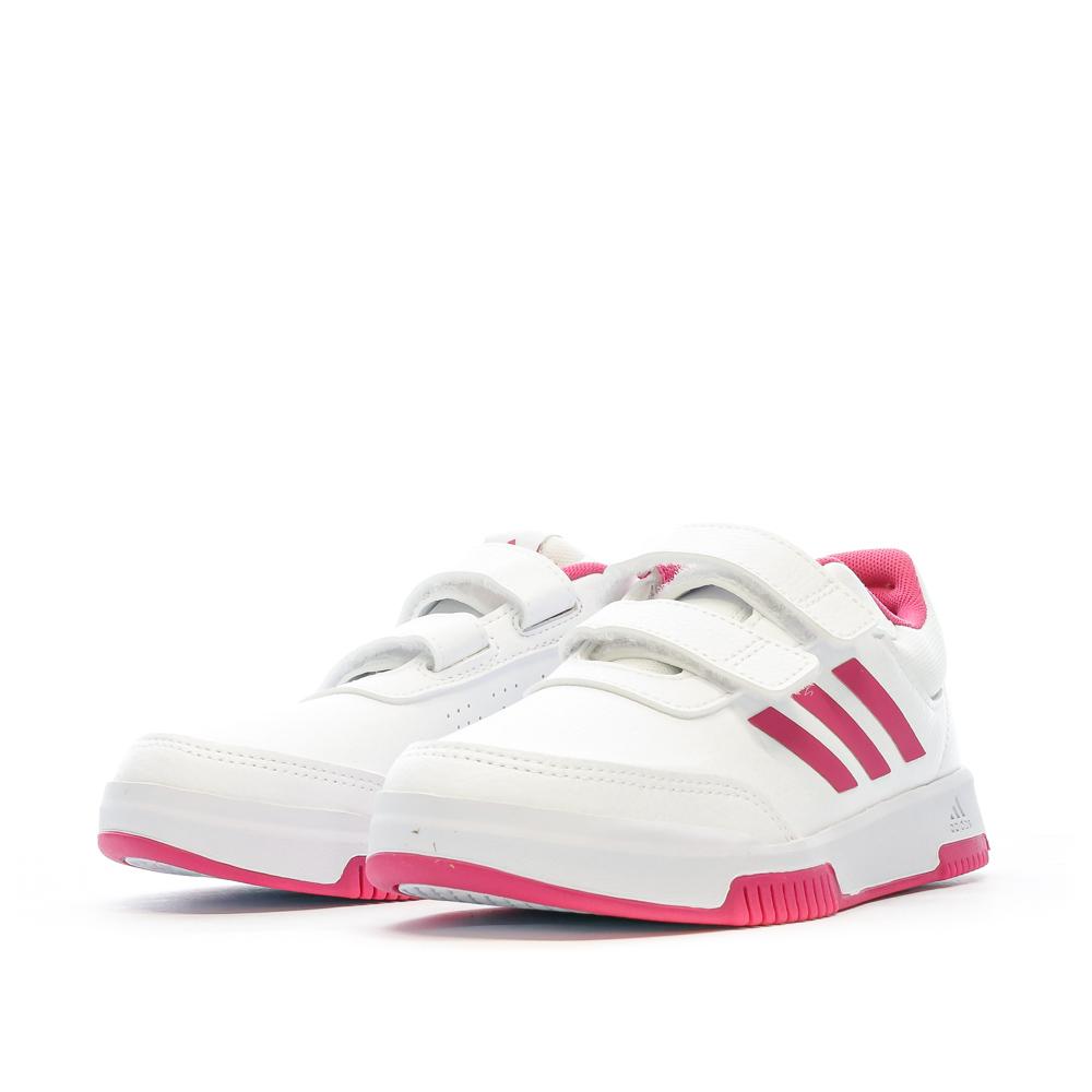 Baskets Blanches/Roses Fille Adidas Tensaur vue 6