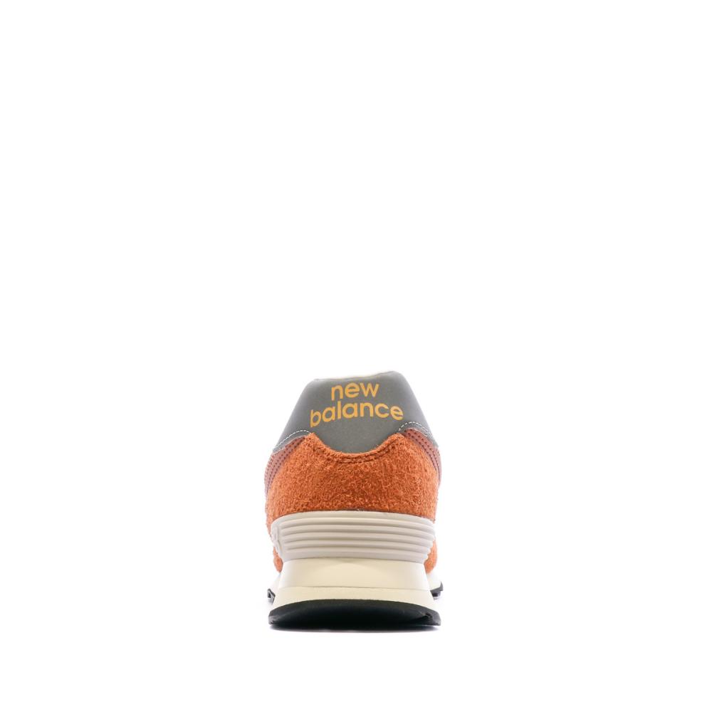 Baskets Orange Homme New Balance 574 vue 3