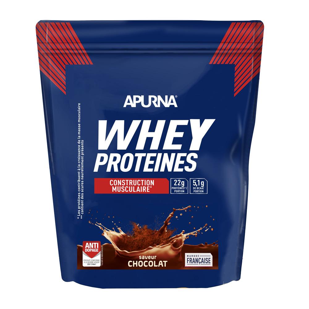 Whey Proteines Chocolat Apurna Construction Musculaire 720g pas cher