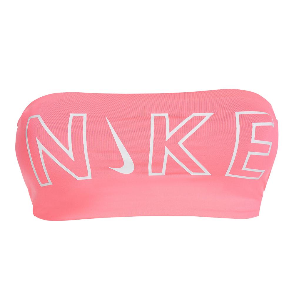 Haut de maillot de bain Rose Fluo Femme Nike Bandeau Bikini Top pas cher