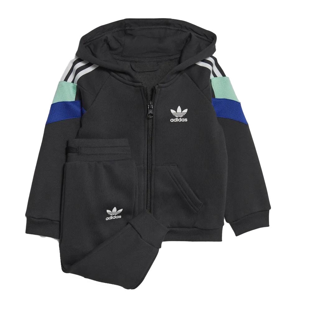 Ensemble survêtement Noir Garçon Adidas Hoodie Set pas cher