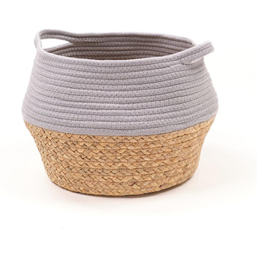 Panier Rond en Corde Gris pas cher