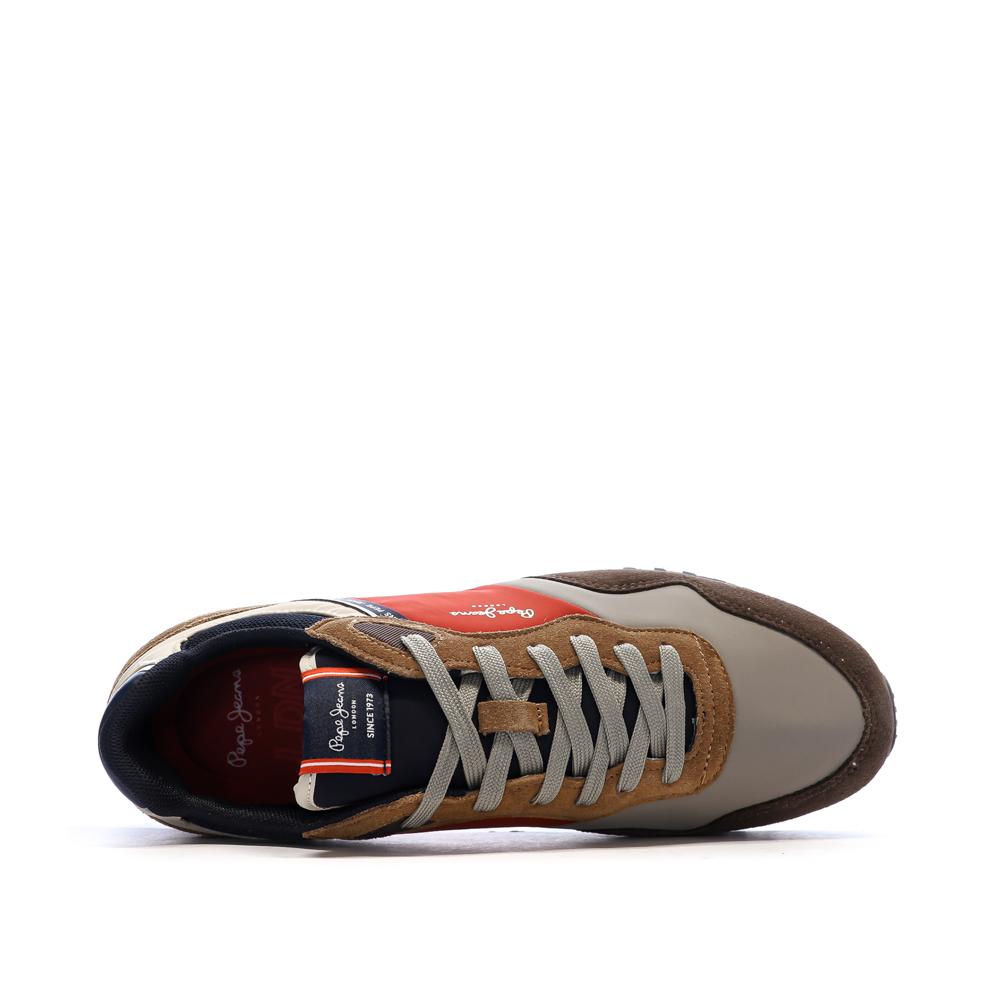 Baskets Marron/Rouge/Marine Homme Pepe jeans Brit Road M vue 4