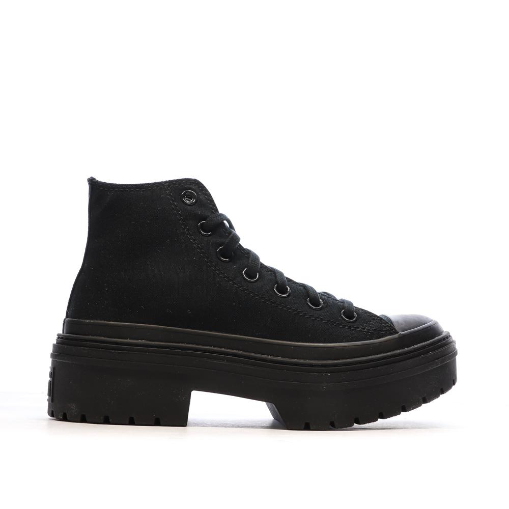 Baskets Noires Femme Converse All Star Lugged vue 2