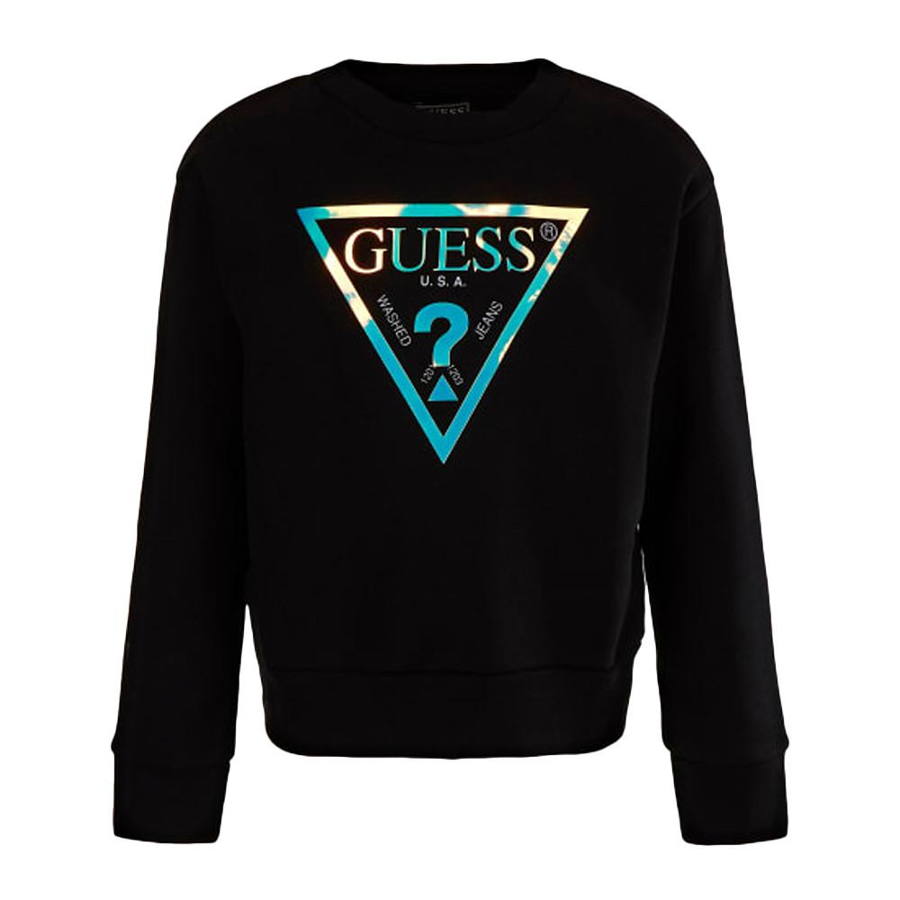 Guess Sweat À Col Rond Femme Fille Noir Logo