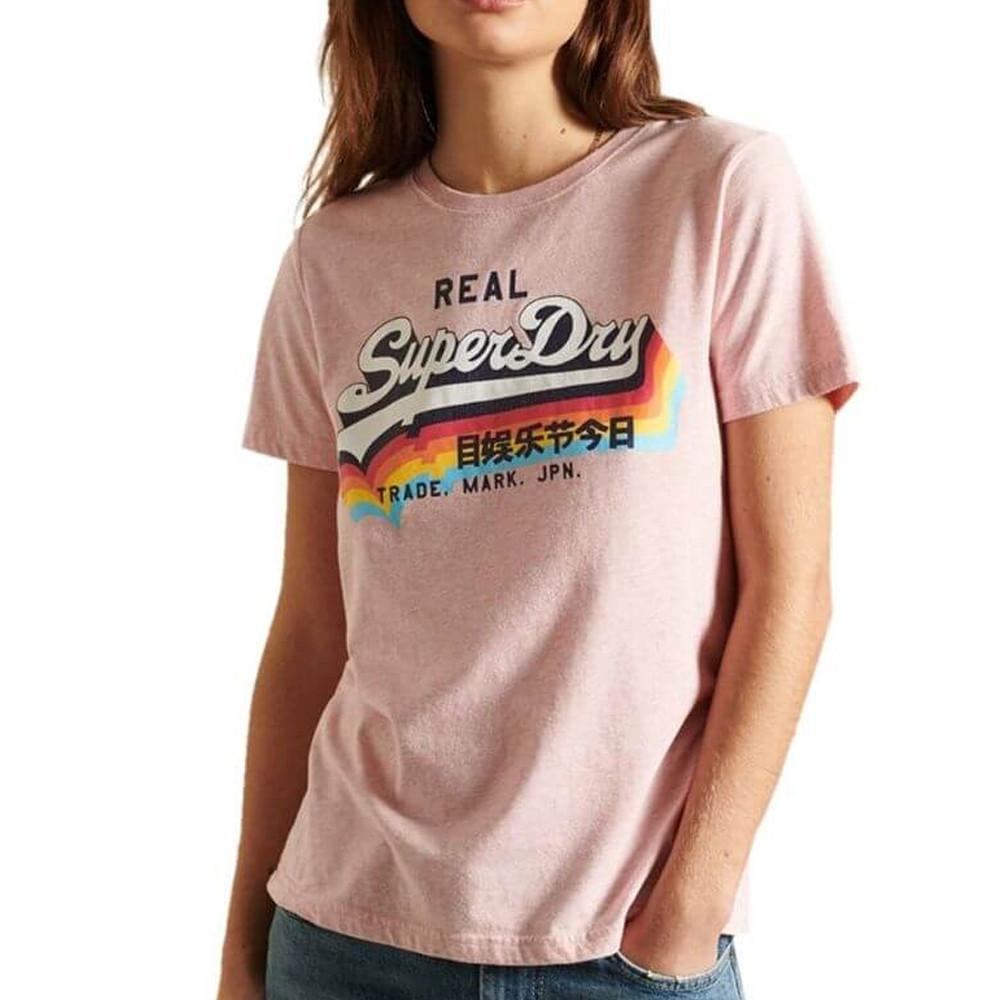 T-shirt Rose Femme Superdry Vl Ns pas cher