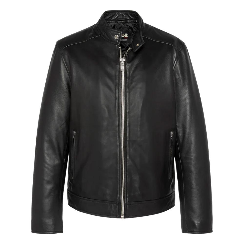 Blouson en Cuir Noir Homme Schott Memphis vue 3