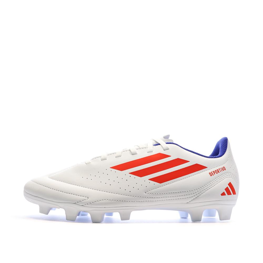 Chaussures de Foot Blanches Homme Adidas Deportivo III FxG pas cher