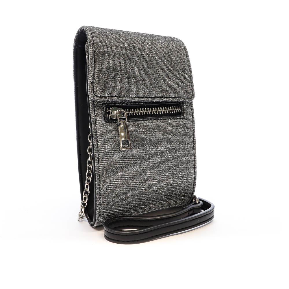 Sac Téléphone Gris Argenté Femme Morgan POCKY vue 2
