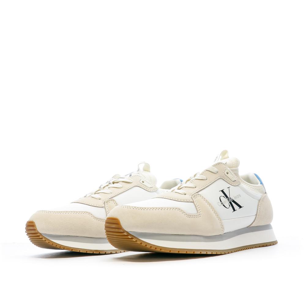 Baskets Blanche/Beige Homme Calvin Klein Jeans Runner Sock vue 6