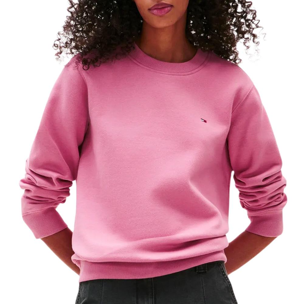 Sweat Rose Femme Tommy Hilfiger Flag Crew1 pas cher