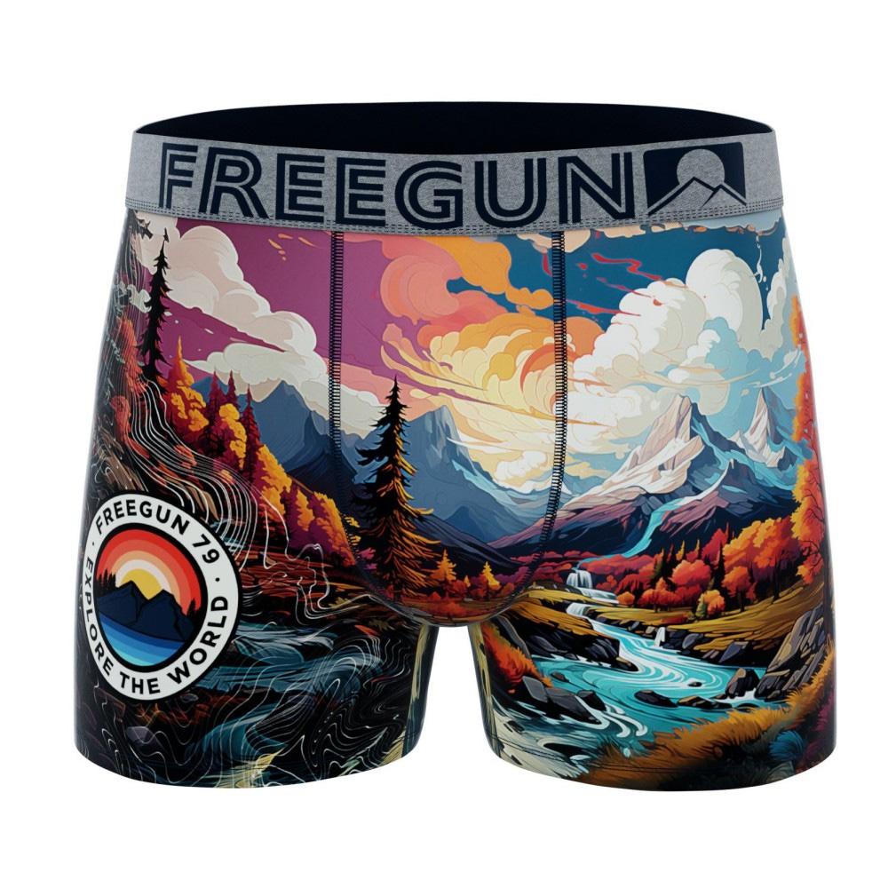 Boxer Noir/Bleu Garçon Freegun Montagne et forêt pas cher