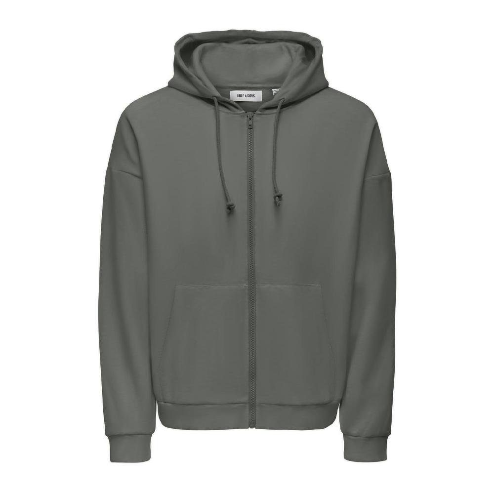 Sweat Zippé Kaki Homme Only & Sons Chase pas cher