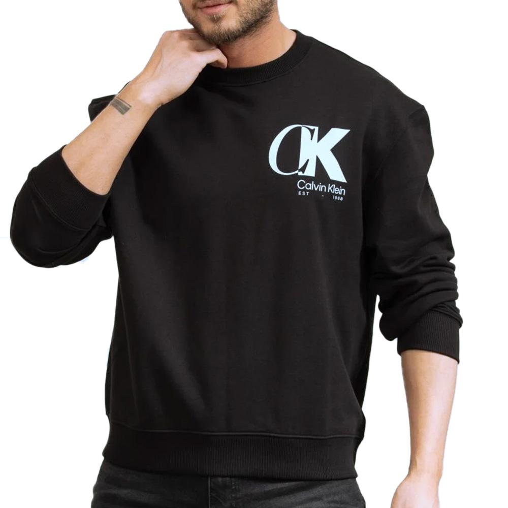 Sweat Noir Homme Calvin Klein Jeans Terry pas cher
