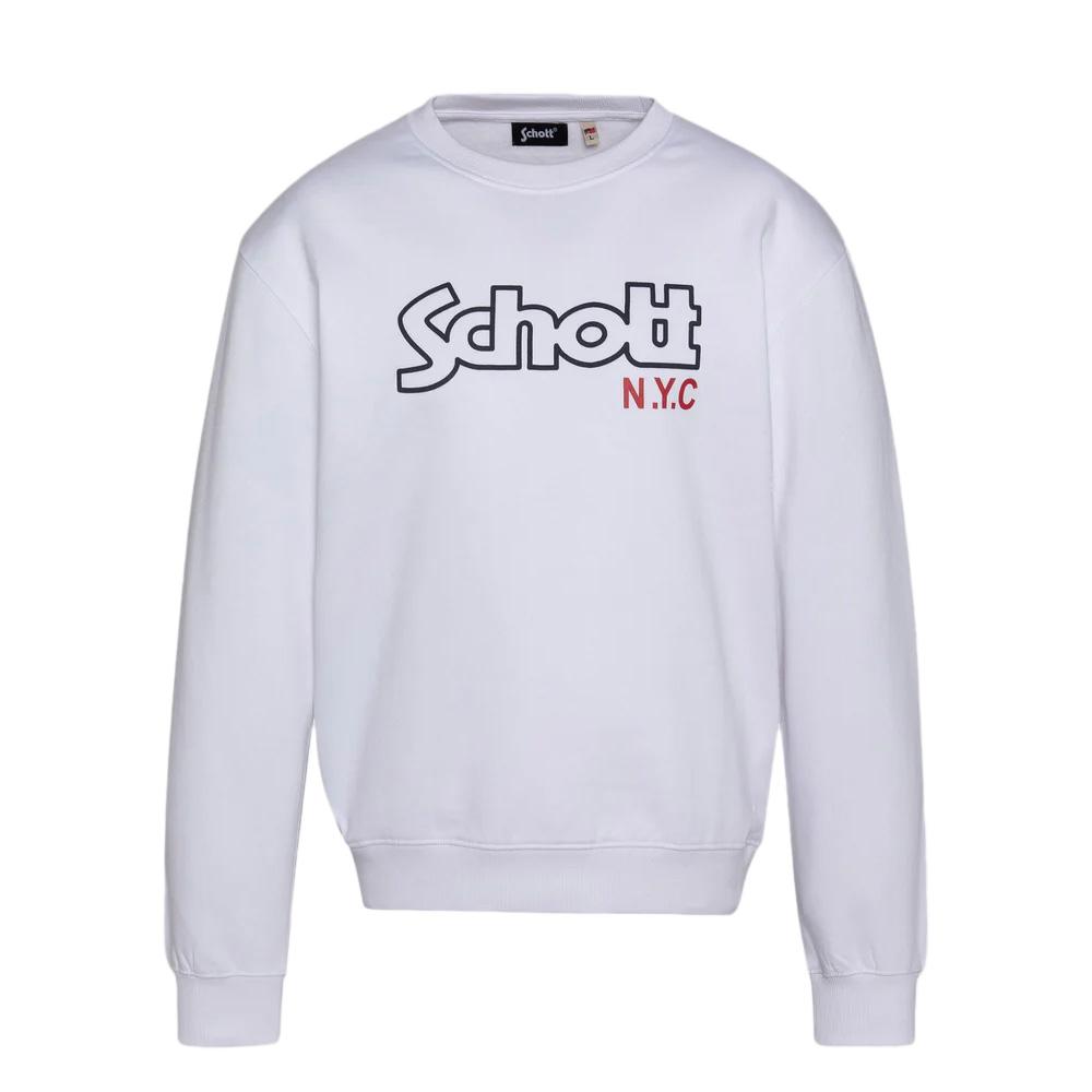 Sweat Blanc Homme Schott Stanley pas cher