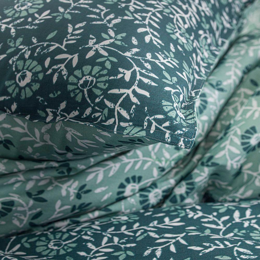 Parure de Lit Bleu/Vert 220x240cm Today Coton 57 Fils Sunshine vue 3