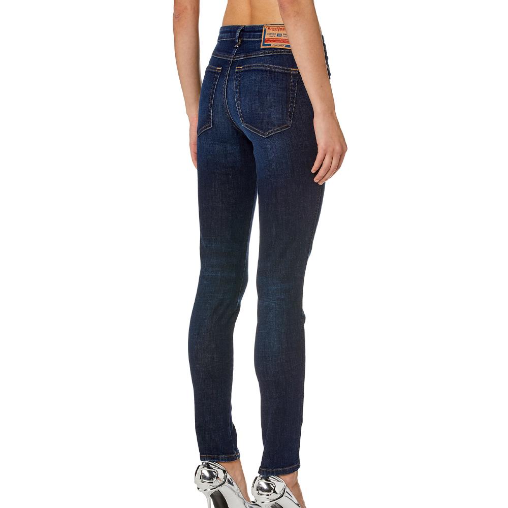 Jean Slim Bleu Foncé Femme Diesel Babhila vue 2