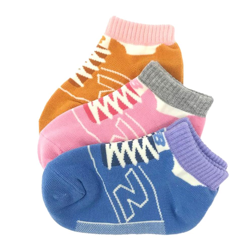 x3 Paires de Chaussettes Bleu/Rose/Orange Fille New Balance pas cher