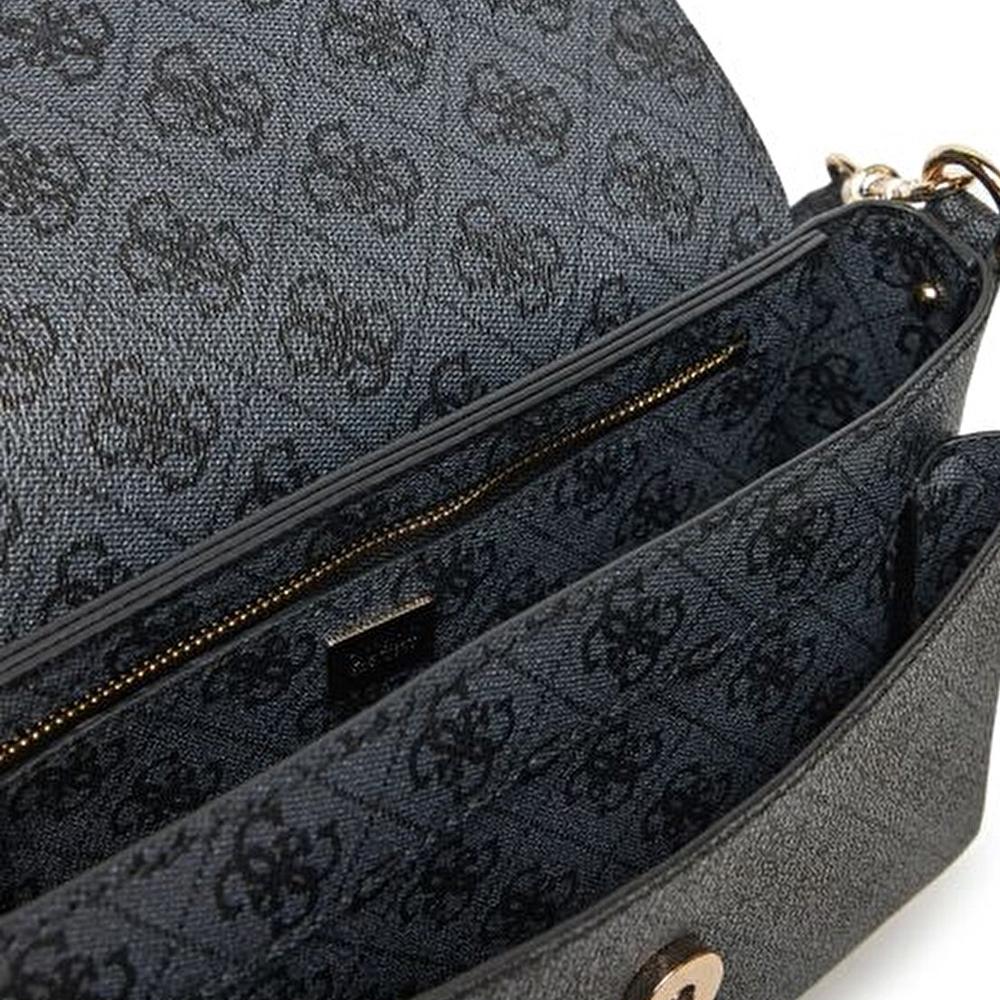 Sac à Bandoulière Noir Femme Guess Brenton vue 3