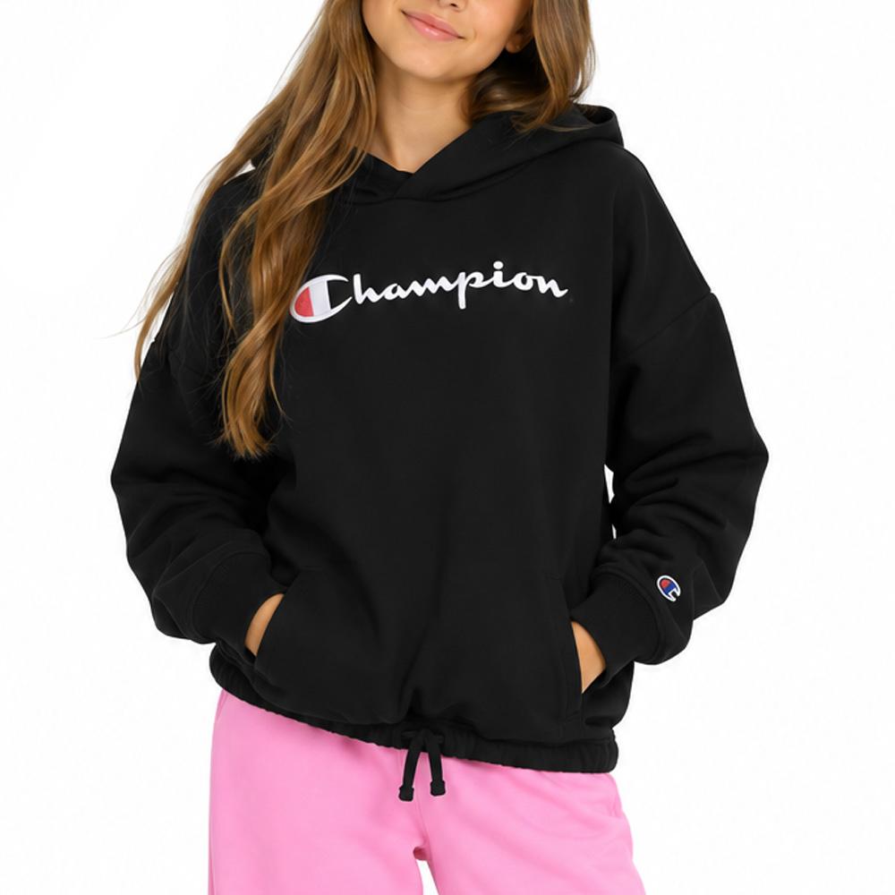 Sweat Noir Fille Champion Hoodie pas cher